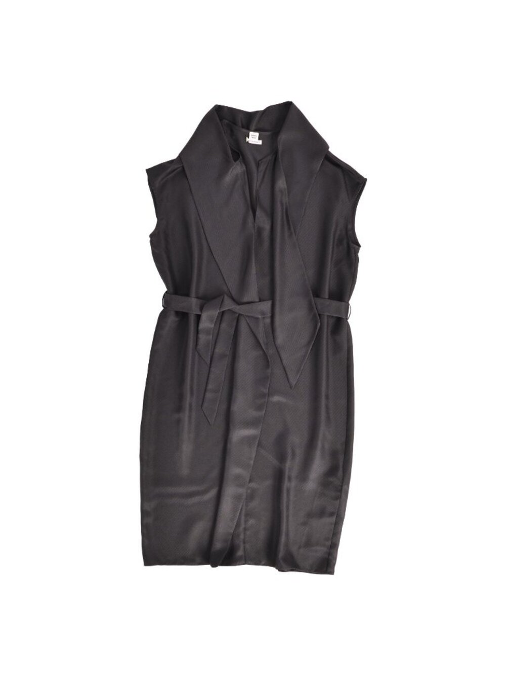 Hermes Dress with Belt Long Sleeve Top Silk Black 34